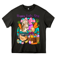 Asphalt Happy Easter Day truck Heavy Core Tee - HowdyJamesFarm