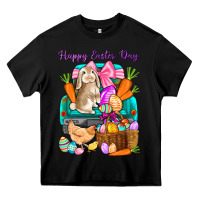 Black Happy Easter Day truck Heavy Core Tee - HowdyJamesFarm
