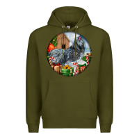 Army Green ameraucana rooster christmas Premium Hoodie - LillyAllenDesigns