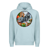 Blue Mist ameraucana rooster christmas Premium Hoodie - LillyAllenDesigns