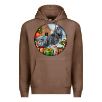 Chestnut ameraucana rooster christmas Premium Hoodie - LillyAllenDesigns