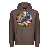 Coffee ameraucana rooster christmas Premium Hoodie - LillyAllenDesigns