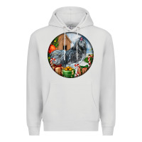 Dove Grey ameraucana rooster christmas Premium Hoodie - LillyAllenDesigns
