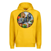 Lemon ameraucana rooster christmas Premium Hoodie - LillyAllenDesigns