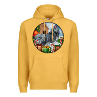 Mustard ameraucana rooster christmas Premium Hoodie - LillyAllenDesigns