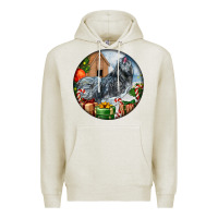 Oatmeal Heather ameraucana rooster christmas Premium Hoodie - LillyAllenDesigns