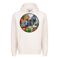 Pale Pink ameraucana rooster christmas Premium Hoodie - LillyAllenDesigns