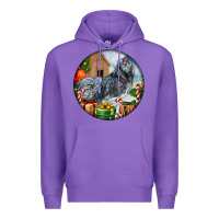 Purple ameraucana rooster christmas Premium Hoodie - LillyAllenDesigns