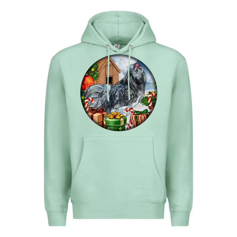 Ameraucana Rooster Christmas Premium Hoodie by LillyAllenDesigns | Teevron