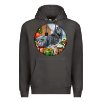 Smoke ameraucana rooster christmas Premium Hoodie - LillyAllenDesigns