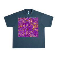 Midnight Navy Abstract Mardi Gras Seamless Pattern Urban Heavy Tee - FaDigitalArtStudio