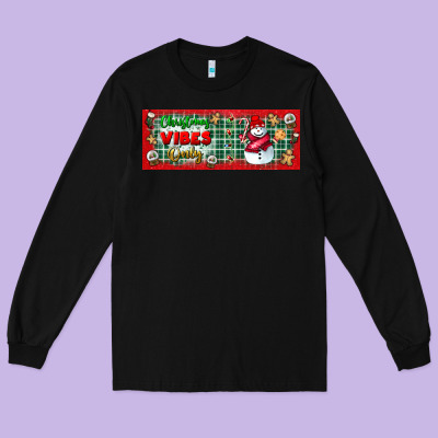 Christmas Vibes Only Long Sleeve Tee Designed By Bundleandbundleshop