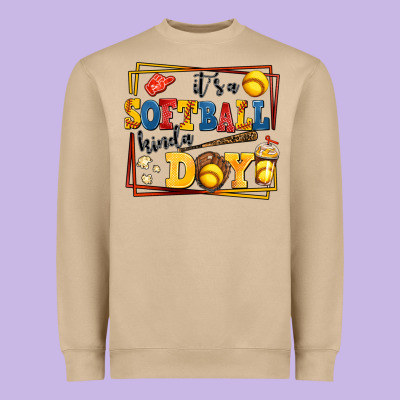 Its A Softball Kinda Day Heavyweight Sweatshirt Designed By Adodesignshop