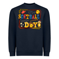 Navy its a softball kinda day Heavyweight Sweatshirt - AdoDesignShop