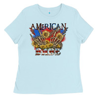Baby Blue American babe 4th of july Ladies Tee - CowGirlArtShop