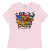 Bubblegum Pink American babe 4th of july Ladies Tee - CowGirlArtShop