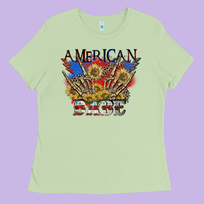 American Babe 4th Of July Ladies Tee Designed By Cowgirlartshop