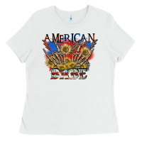 White American babe 4th of july Ladies Tee - CowGirlArtShop