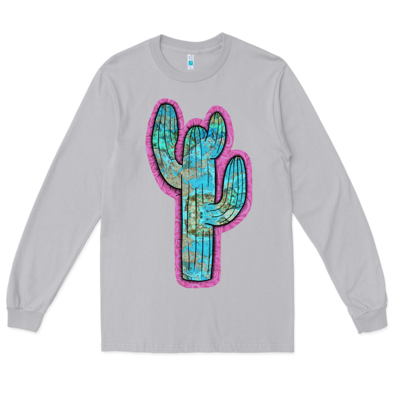 Western Turquoise Cactus Long Sleeve Tee by RanaPortraitStore | Teevron
