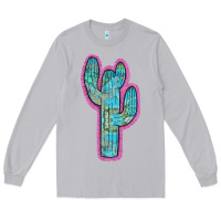 Moon Dust Western Turquoise Cactus Long Sleeve Tee - RanaPortraitStore