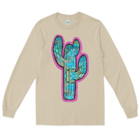 Mushroom Western Turquoise Cactus Long Sleeve Tee - RanaPortraitStore