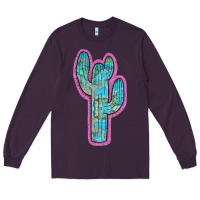 Plum Western Turquoise Cactus Long Sleeve Tee - RanaPortraitStore