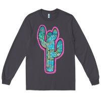 Smoke Western Turquoise Cactus Long Sleeve Tee - RanaPortraitStore