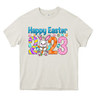 Cream Happy Easter 2023 Easter Day Heavy Core Tee - HowdyJamesFarm