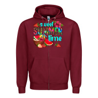 Burgundy sweet summer time Zipper Hoodie - AdoDesignShop