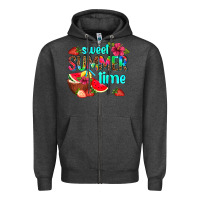 Charcoal Heather sweet summer time Zipper Hoodie - AdoDesignShop