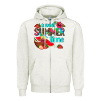 Oatmeal Heather sweet summer time Zipper Hoodie - AdoDesignShop