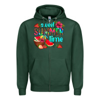 Sports Green sweet summer time Zipper Hoodie - AdoDesignShop