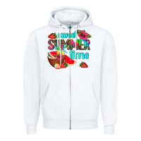 White sweet summer time Zipper Hoodie - AdoDesignShop