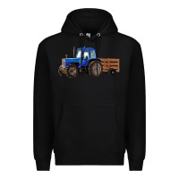 Black Farm Tractor Premium Hoodie - RanaPortraitStore