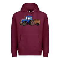 Burgundy Farm Tractor Premium Hoodie - RanaPortraitStore