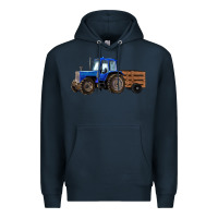 Navy Farm Tractor Premium Hoodie - RanaPortraitStore