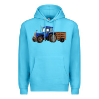 Ocean Blue Farm Tractor Premium Hoodie - RanaPortraitStore