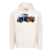 Pale Pink Farm Tractor Premium Hoodie - RanaPortraitStore