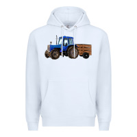 White Farm Tractor Premium Hoodie - RanaPortraitStore
