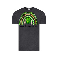 Vintage Black Happy St. Patrick's Day rainbow Vintage Tee - OliviaCreatesArt