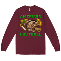 Burgundy american football Long Sleeve Tee - BundleAndBundleShop