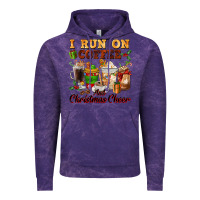 Cloud Purple i run on coffee and christmas cheer Vintage Hoodie - FaDigitalArtStudio