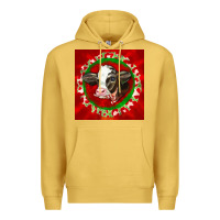Antique Gold christmas holstein calf face Premium Hoodie - LillyAllenDesigns