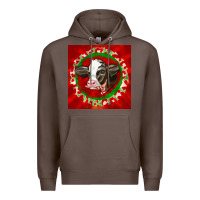 Coffee christmas holstein calf face Premium Hoodie - LillyAllenDesigns