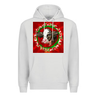 Dove Grey christmas holstein calf face Premium Hoodie - LillyAllenDesigns