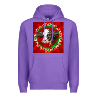 Purple christmas holstein calf face Premium Hoodie - LillyAllenDesigns