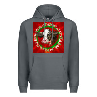 Rock christmas holstein calf face Premium Hoodie - LillyAllenDesigns