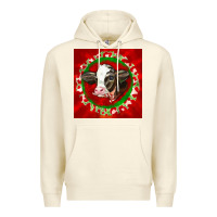 Sandshell christmas holstein calf face Premium Hoodie - LillyAllenDesigns