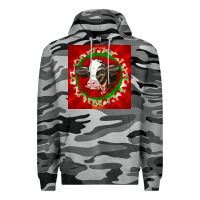 Slate Camo christmas holstein calf face Premium Hoodie - LillyAllenDesigns