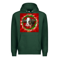 Sports Green christmas holstein calf face Premium Hoodie - LillyAllenDesigns